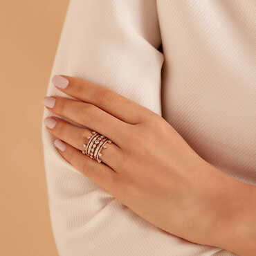 1.66 CT Baget Pırlanta Taşlı Rose Altın Yüzük - Nev Jewellery (1)