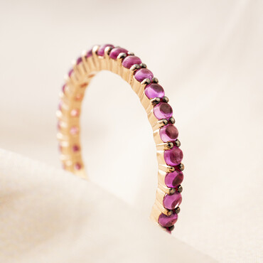 1.98 CT Purple Sapphire Rose Gold Eternity Ring - Nev Jewellery