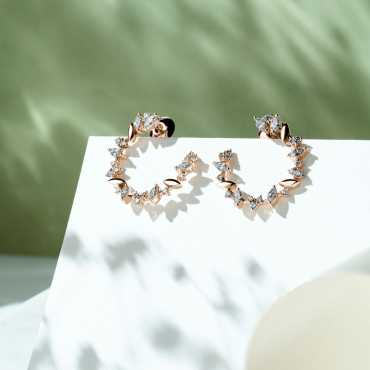 1.82 CT Markiz Kesim Pırlanta Taşlı Küpe - Nev Jewellery