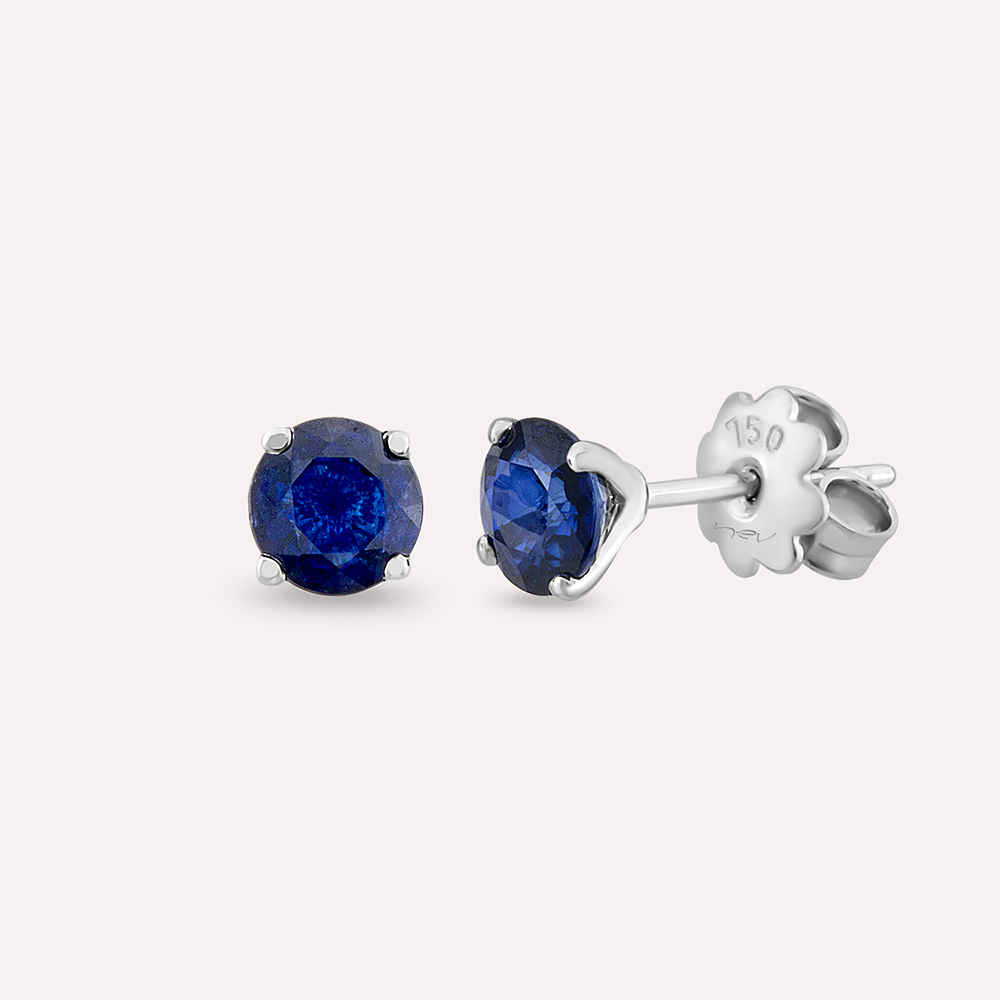 1.82 CT Sapphire White Gold Earring - 1