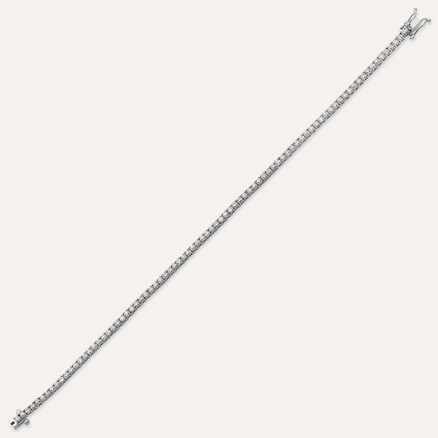 1.94 CT Diamond White Gold Tennis Bracelet - 4