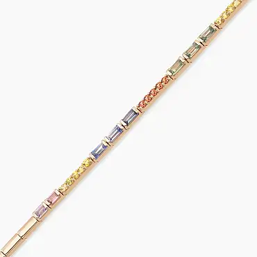 2.00 CT Multicolor Sapphire Rose Gold Tennis Bracelet - Nev Jewellery (1)