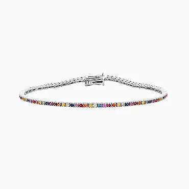 2.02 CT Multicolor Safir Taşlı Suyolu Bileklik - Nev Jewellery (1)