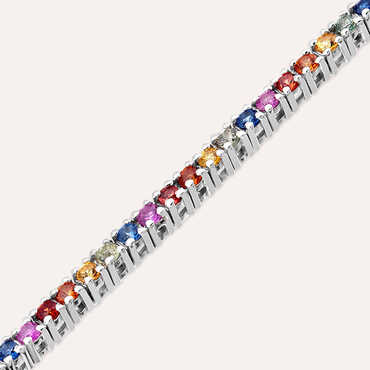 2.02 CT Multicolor Sapphire Tennis Bracelet - Nev Jewellery (1)