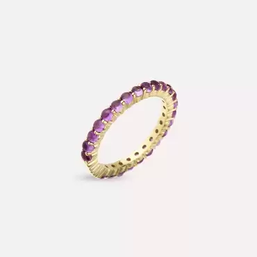 2.04 CT Pink Sapphire Rose Gold Eternity Ring - Nev Jewellery (1)