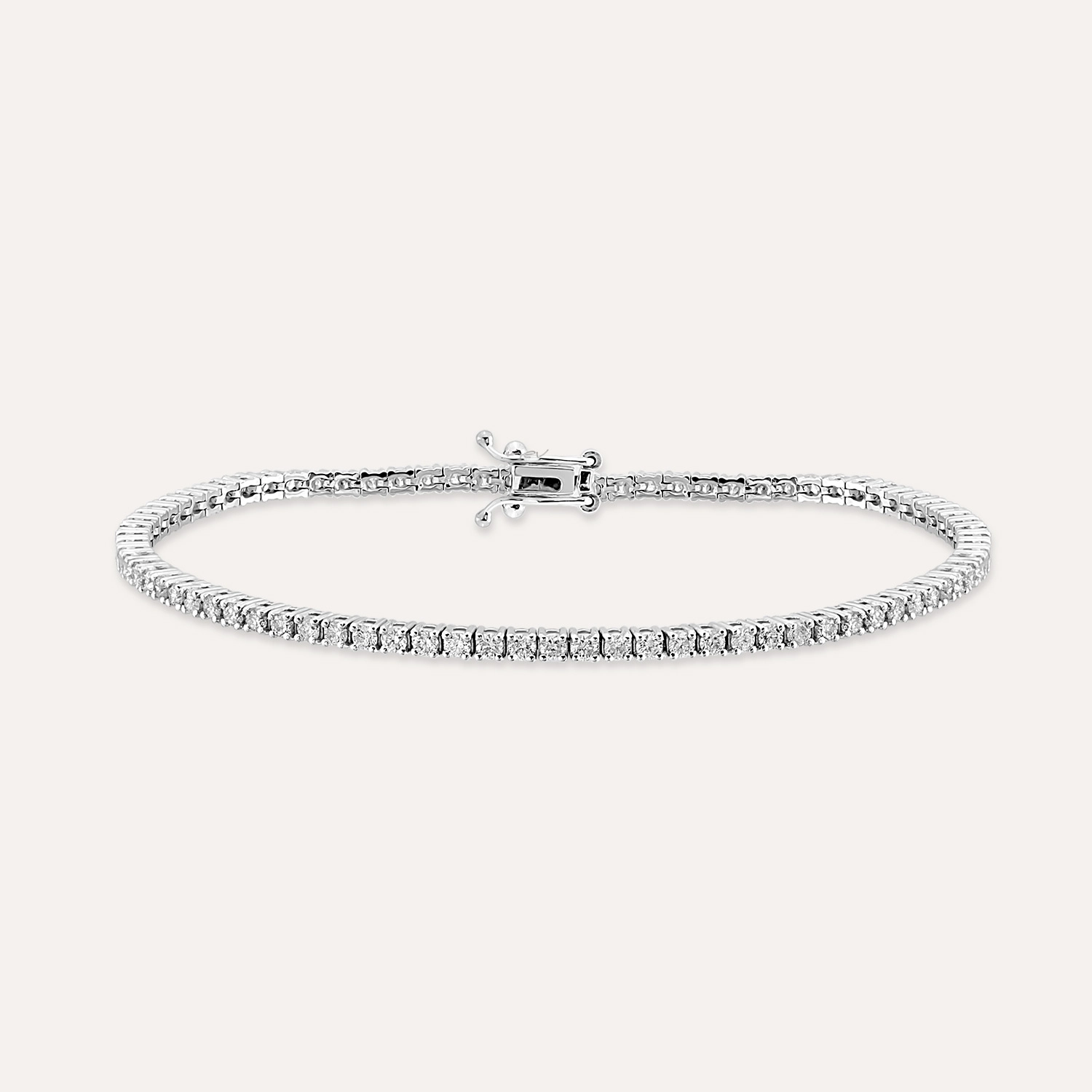 2.11 CT Diamond White Gold Tennis Bracelet - 1