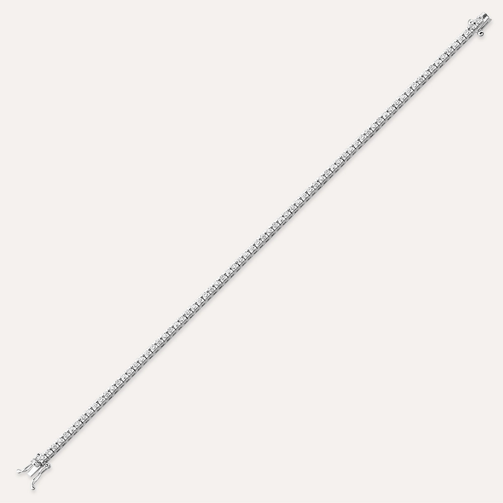 2.12 CT Diamond White Gold Tennis Bracelet - 3