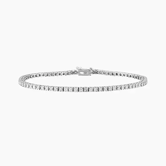 2.12 CT Pırlanta Taşlı Beyaz Altın Suyolu Bileklik - 2