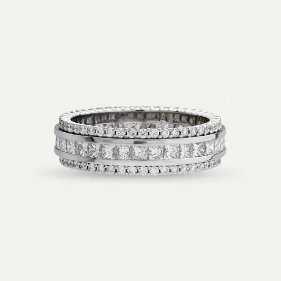2.14 CT Diamond White Gold Eternity Ring - 1