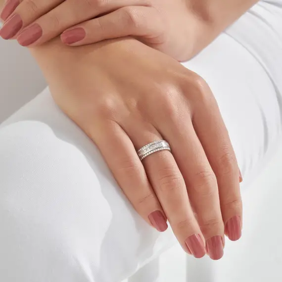 2.14 CT Diamond White Gold Eternity Ring - 2