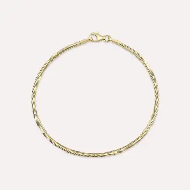 2.15 MM Balıksırtı Sarı Altın Bileklik - Nev Jewellery (1)