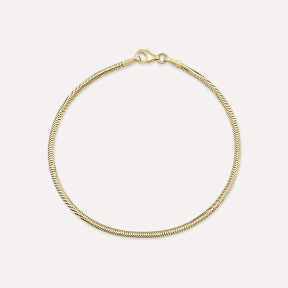 2.15 MM Herringbone Yellow Gold Bracelet - Nev Jewellery
