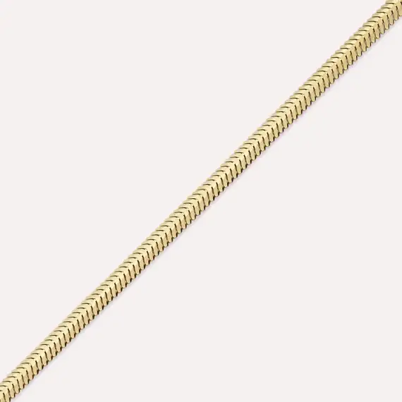 2.15 MM Herringbone Yellow Gold Bracelet - 3