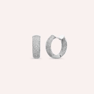 2.32 CT Diamond White Gold Hoop Earring - Nev Jewellery