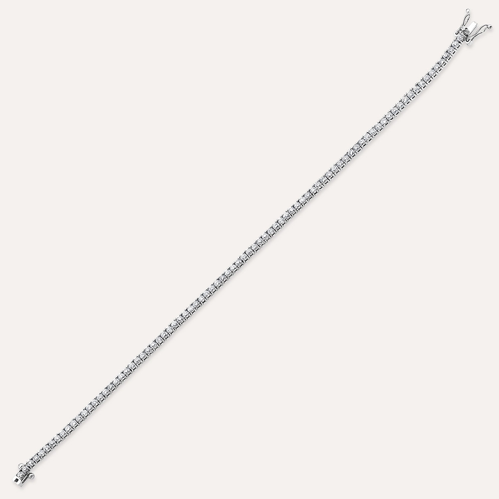 2.47 CT Diamond White Gold Tennis Bracelet - 3