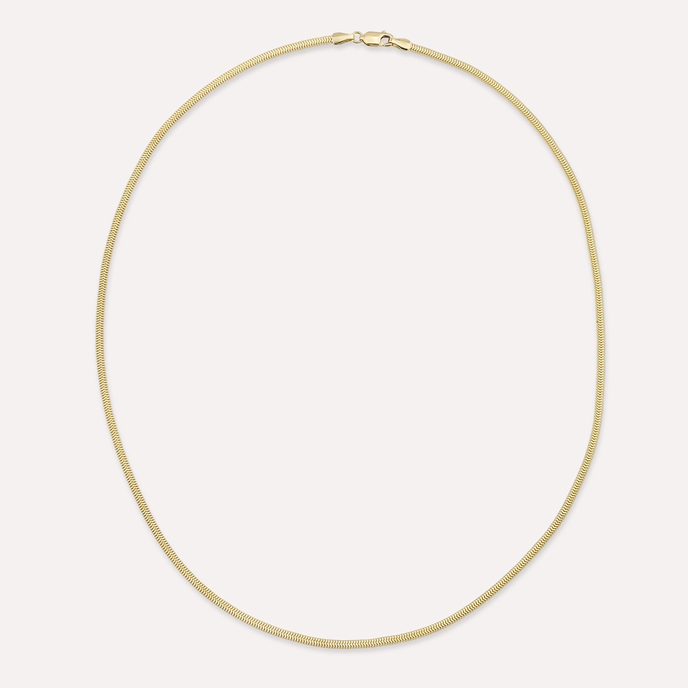 2.50 MM Herringbone Chain Yellow Gold Necklace - 1