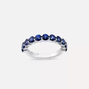 2.52 CT Safir Taşlı Beyaz Altın Yarımtur Yüzük - Nev Jewellery (1)