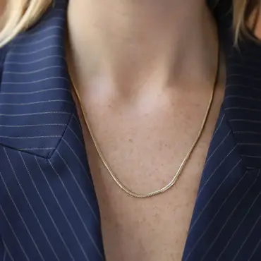 2.55 MM Herringbone Chain Yellow Gold Necklace - Nev Jewellery (1)