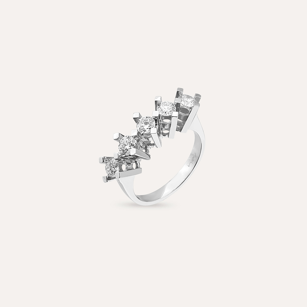 2.56 CT Diamond White Gold Five Stone Ring - Nev Jewellery (1)