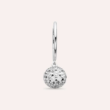2.74 CT Diamond White Gold Sphere Single Earring - Nev Jewellery