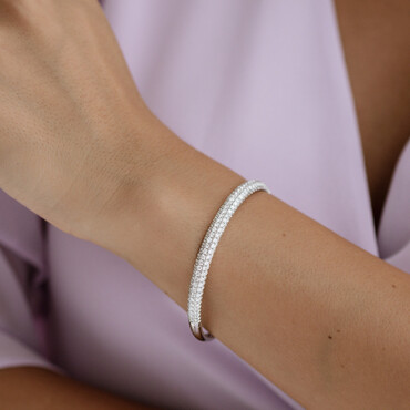 2.91 CT Diamond White Gold Cuff Bracelet - Nev Jewellery (1)