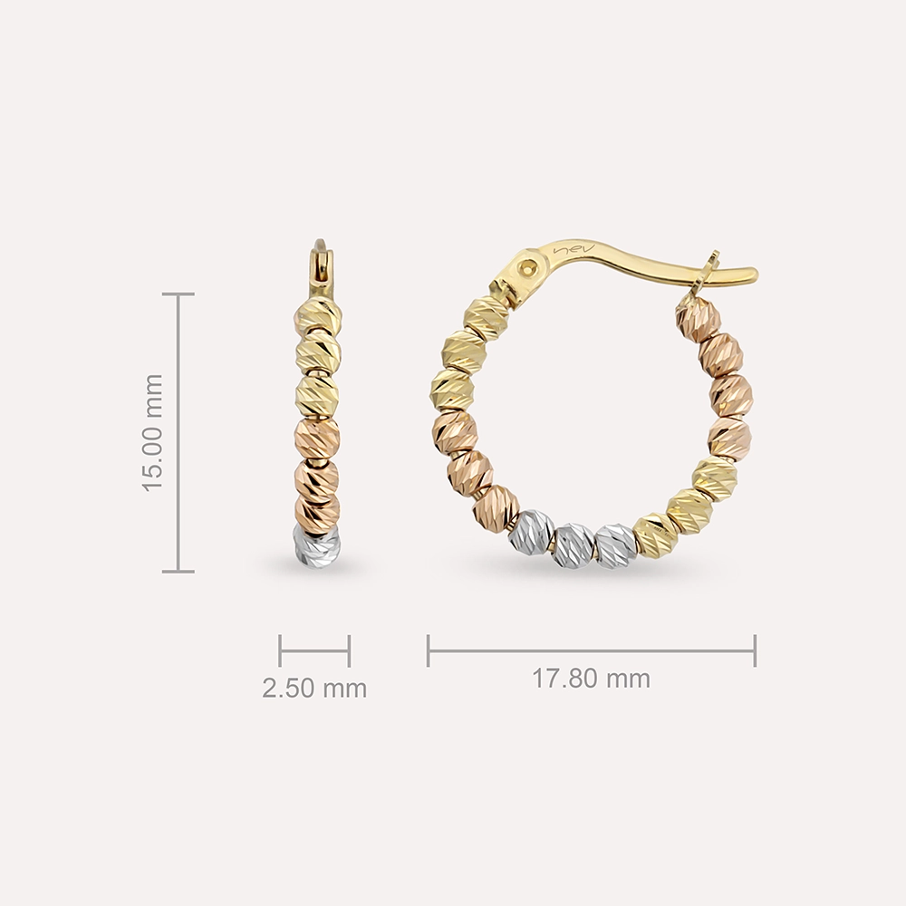 3 Color Dorica Gold Hoop Earring - 3