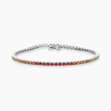 3.26 CT Multicolor Safir Taşlı Beyaz Altın Suyolu Bileklik - Nev Jewellery (1)