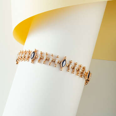 4.22 CT Marquise Cut Sapphire and Diamond Bracalet - Nev Jewellery