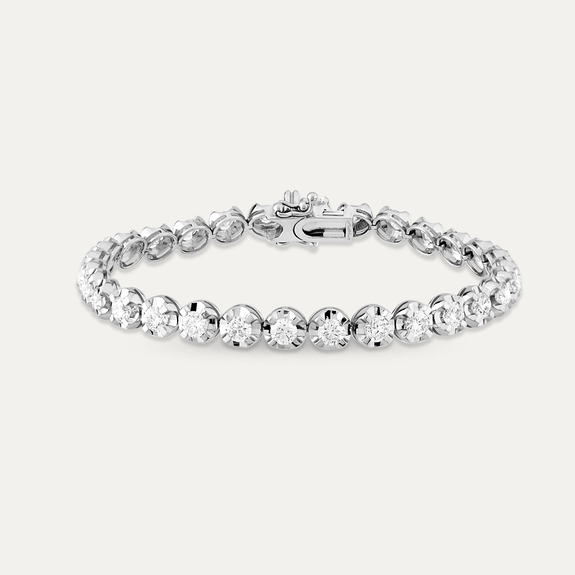 5.59 CT Diamond White Gol Tenis Bracelet - 1