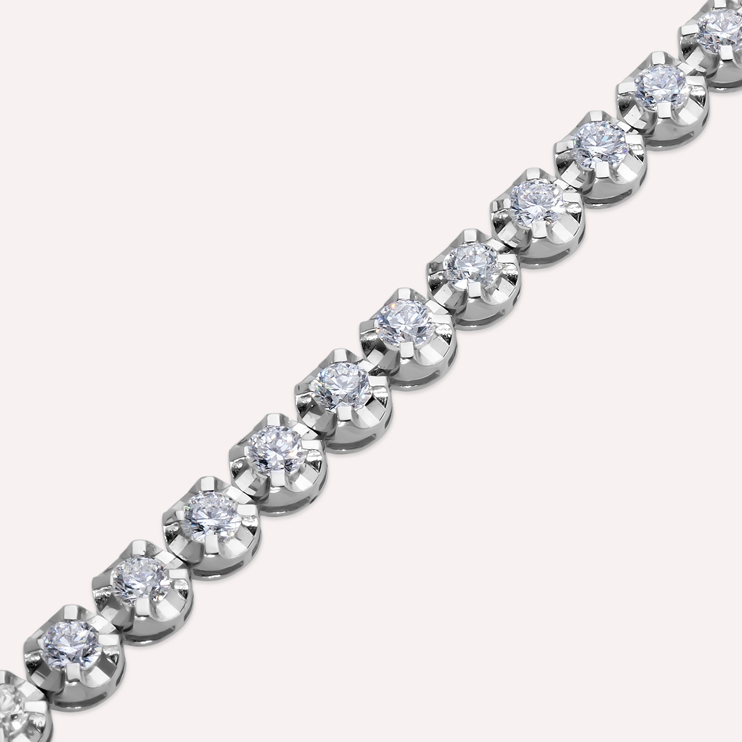 5.59 CT Diamond White Gol Tenis Bracelet - 3