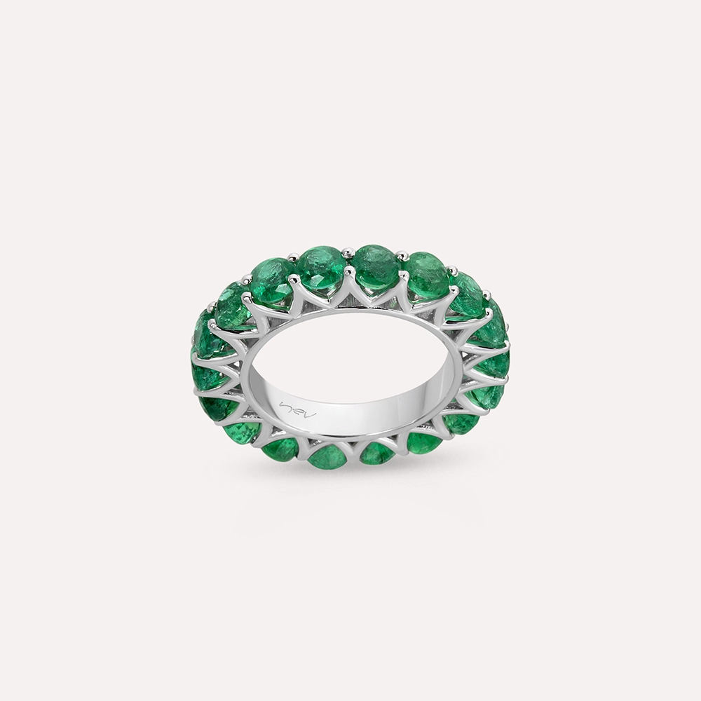 6.03 CT Emerald White Gold Eternity Ring - Nev Jewellery (1)