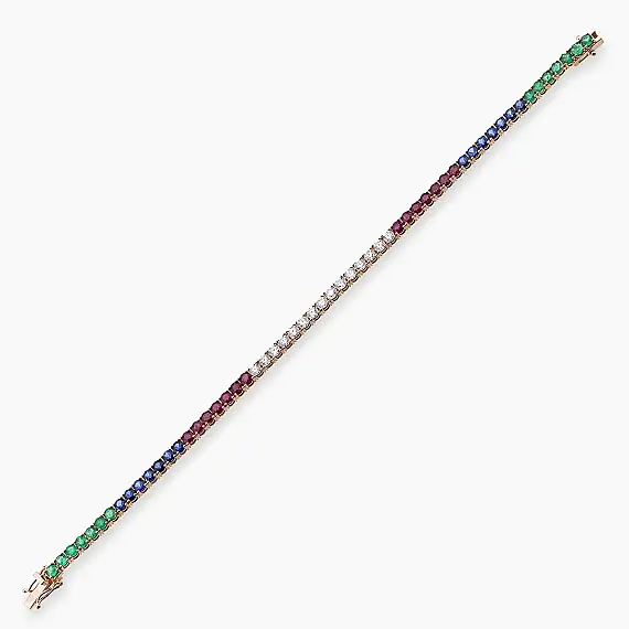 7.99 CT Çok Renkli Taşlı Suyolu Bileklik - 7