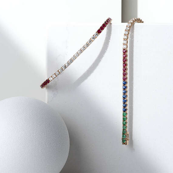 7.99 CT Çok Renkli Taşlı Suyolu Bileklik - 5