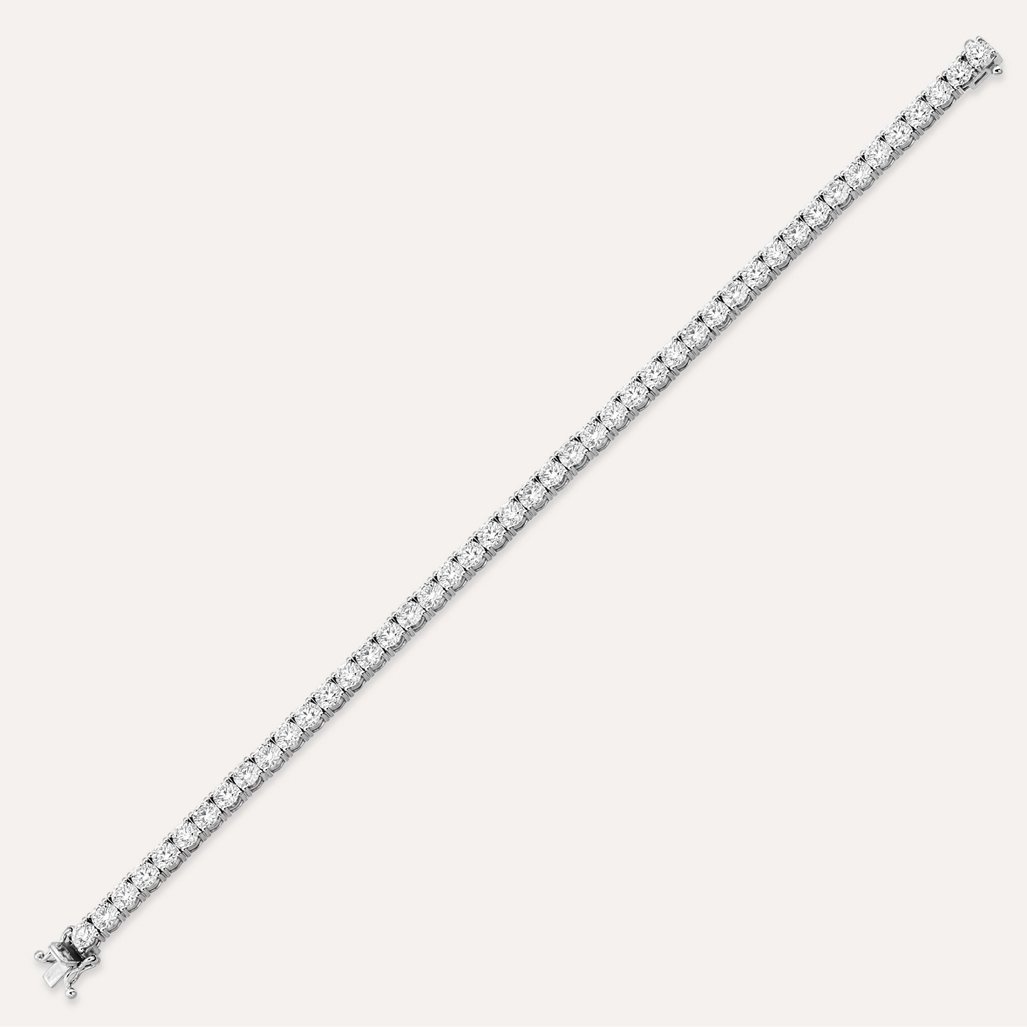 8.38 CT Diamond White Gold Tennis Bracelet - 5