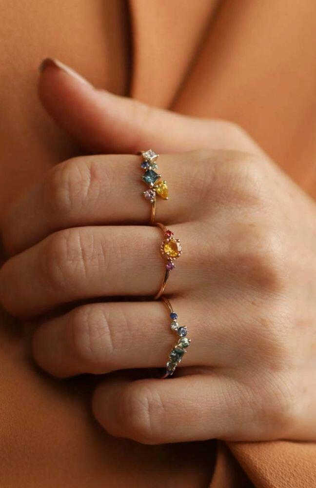 Renkli Taşlı Yüzükler