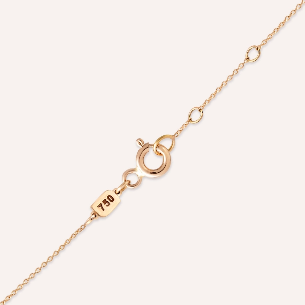 A Letter Diamond and Yellow Enamel Rose Gold Pendant - 4