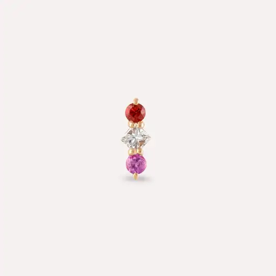 Abacus Multicolor Sapphire and Diamond Rose Gold Piercing - 3