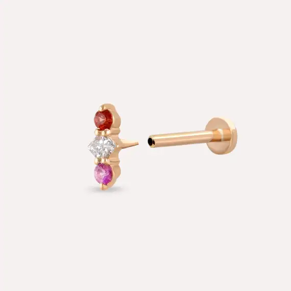 Abacus Multicolor Sapphire and Diamond Rose Gold Piercing - 4