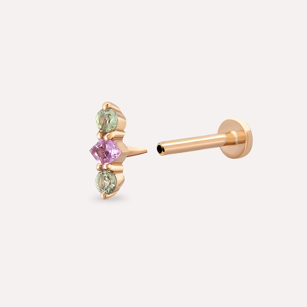 Abacus Multicolor Sapphire Rose Gold Piercing - 2