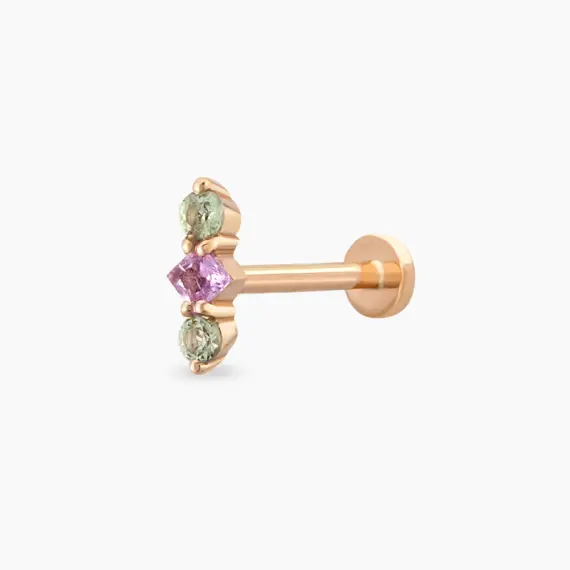 Abacus Multicolor Sapphire Rose Gold Piercing - 1