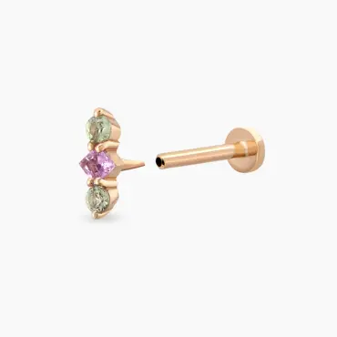 Abacus Multicolor Sapphire Rose Gold Piercing - Nev Jewellery (1)