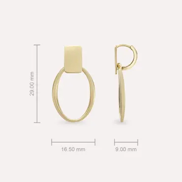 Abyss Sarı Altın Küpe - Nev Jewellery (1)