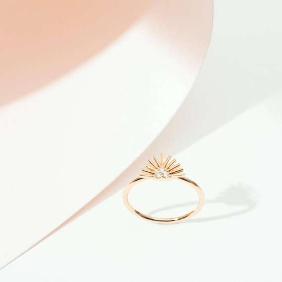 Adhafera Diamond Rose Gold Ring - 6