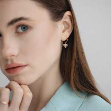 Adhafera 0.09 CT Diamond Rose Gold Earring - Nev Jewellery (1)