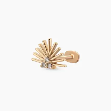 Adhafera Pırlanta Taşlı Rose Altın Piercing - Nev Jewellery (1)