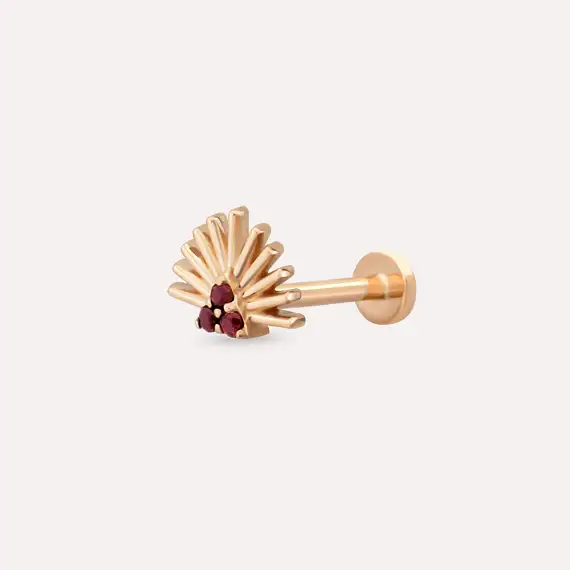 Adhafera Red Sapphire Rose Gold Piercing - 1