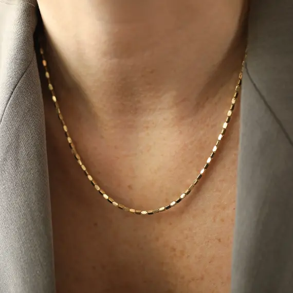 Aeris Yellow Gold Italian Necklace - 2