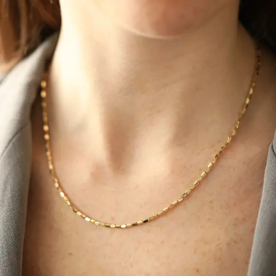 Aeris Yellow Gold Italian Necklace - 3