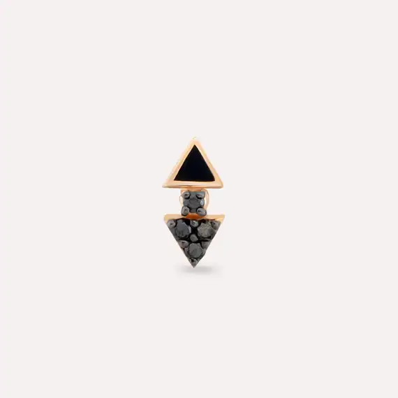 Afra Black Diamond and Black Enamel Rose Gold Piercing - 3