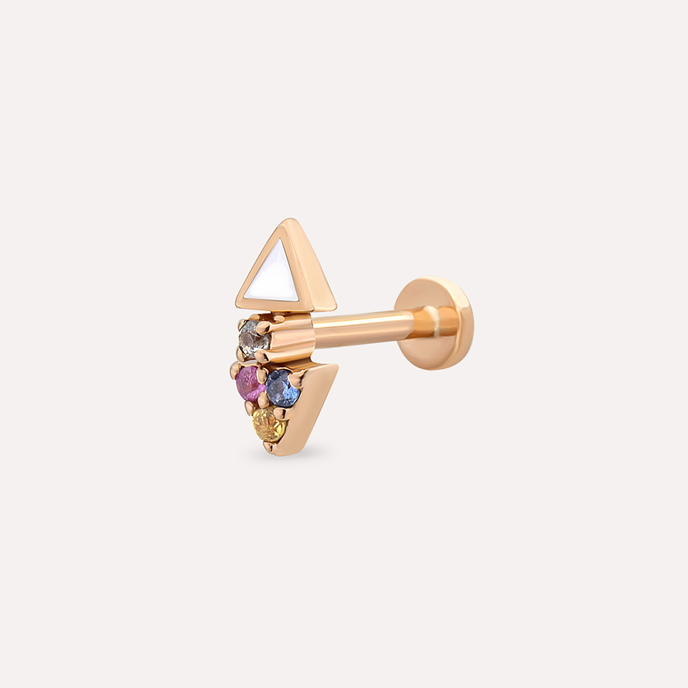 Afra Multicolor Sapphire Rose Gold Piercing - 1